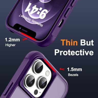 SKYLMW Compatible with iPhone 12 Pro Max Case & iPhone 13 Pro Max Case with Invisible Magnetic O-Ring Stand Translucent Phone Cases 6.7" [Compatible with Mag-Safe][Great Grip Feeling], Purple - Image 6