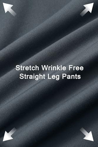 Arach&Cloz 2025 Women's Stretch Wrinkle Free Dark Grey Wide Leg Trousers Business Casual High Elastic Waisted Loose Palazzo Pants Button Down Zipper Comfy Slacks with Multiple Pockets L - Image 4