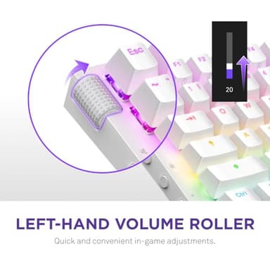 NZXT Function 2 MiniTKL Wired Tenkeyless Optical Gaming Keyboard - 8K Polling Rate - Linear Optical Switches - Adjustable Actuation - Double-Shot PBT Keycaps - RGB - Hot-Swappable - White - Image 10