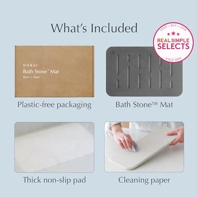 Dorai Home Bath Stone Mat 23.6"x15.4" (2-Pack) – Quick-Dry, Non-Slip Diatomite Stone Bath Mat, Rain Slate - Image 7