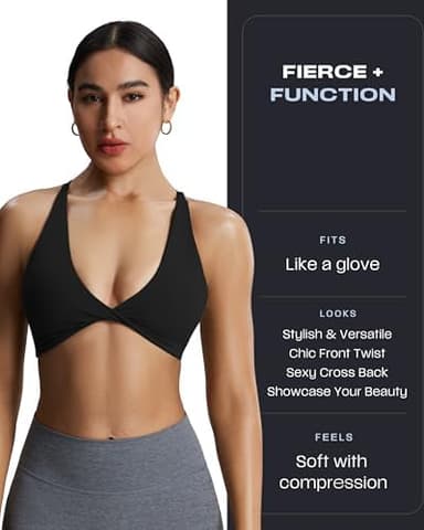 Aoxjox Women's Workout Sports Bras Fitness Sienna Low Impact Bra Yoga Crop Tank - Image 5