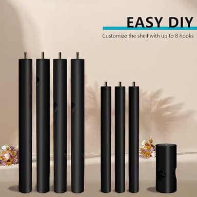 Z&L HOUSE Coat Rack Freestanding, Pure Natural Solid Wooden Coat Tree, 8 Hooks And Adjustable Height Floor Hanger, Used In The Bedroom Living Room Office To Hang Clothes, Hats, Bags - Image 7