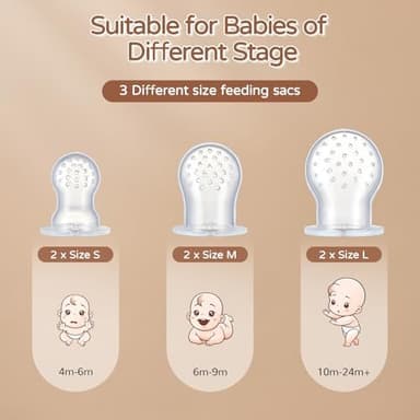2 Pack Silicone Baby Fruit Feeder with Mini Freezer Tray, Breastmilk Popsicle Molds for Baby Teething Relief, Fresh Food Feeder for Safe Infant Self Feeding, Extra Food Pouches - Pink - Image 4