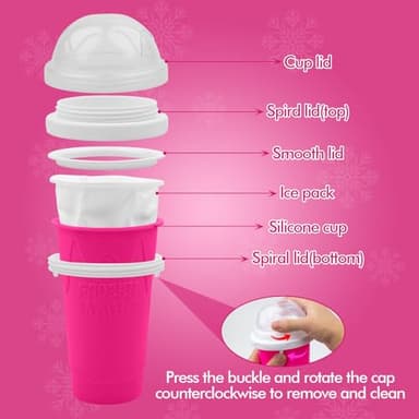 2PCS Slushie Maker Cup,DIY Magic Quick Frozen Smoothies Cups for Homemade Milk Shake Ice Cream Maker, Cooling Cups, Double Layer Squeeze Slushy Maker Cup,Birthday Funny Gifts for Friends &Family - Image 4
