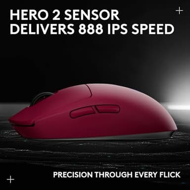 Logitech G PRO 2 Lightspeed Wireless Gaming Mouse, Right- or Left-Handed Mouse with up to 4 Customizable and Switchable Magnetic Side Buttons, 44K DPI Sensor, USB-C Charging, for PC/Mac - Magenta - Image 11