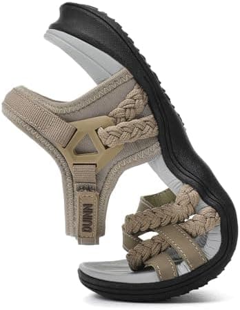 UBFEN Womens Hiking Comfort Sport Sandals Beach Vacation Camping Casual Sport Sandals with Adjustable Straps and Arch Support - Image 5