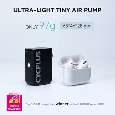 CYCPLUS AS2 Tiny Pump Bike Pump Portable Ultra-Mini 100PSI Electric Bicycle Pump Type-C Rechargeable Battery, No Pressure Display(Black) - Image 2