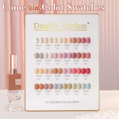 Double Rhythm 28Pcs 0.5Oz Gel Nail Polish Set Same Color Same Bottle Soak Off Gel Polish Kit Nail Art Manicure Salon DIY at Home for Women (Nude Pink Collection-T24-3) - Image 9