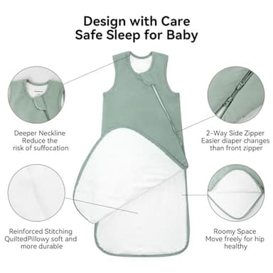 BubblePanda Rayon Made from Bamboo Sleep Sack 12-18 Months 1.0 Tog Soft Toddler Sleeping Sack for Babies 2-Way Zipper Baby Wearable Blanket - Image 4