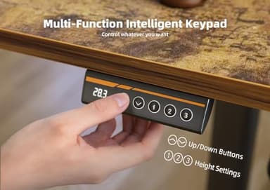 YDN Standing Desk, Electric Adjustable Height Stand up Desk, 63x24 Inches Sit Stand Home Office Desk with Splice Board, Rustic Brown Top - Image 6