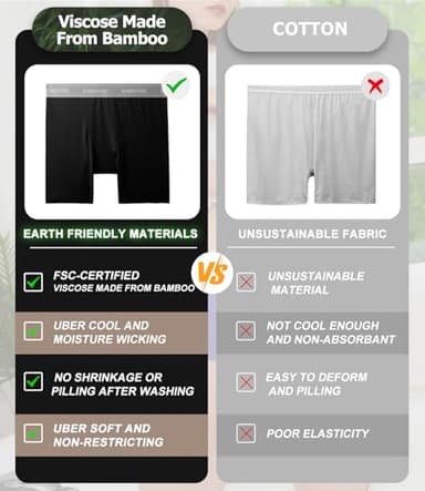 BAMBOO COOL Womens Boxer Briefs Boy Shorts Soft Stretch Panties for Women, 5-Pack - Image 5