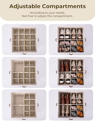 StorageWorks Shoe Organizer for Closet, Fits up to 16 Pairs, Shoe Cubby Storage Containers with Adjustable Dividers and Clear Cover, Green & White - Image 5
