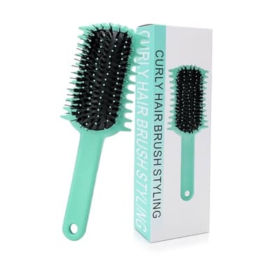 Curly Hair Brush, Volume Curl Defining Brush for Detangling Shaping and Styling Women's Curls, Reduce Pulling (Green) - Image 1