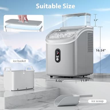 Electactic Countertop Ice Cube Maker Machine with External Water Tank,16Pcs/5Mins,34Lbs/Day,2 Ways to Add Water,Portable Compact Small Ice Maker with Self-Cleaning,Perfect for Home/Kitchen/Camping/RV - Image 5