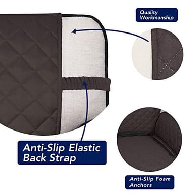 PureFit Reversible Quilted Sofa Cover, Water Resistant Slipcover Furniture Protector, Washable Couch Cover with Non Slip and Elastic Straps for Kids, Dogs, Pets (Sofa, Chocolate/Beige) - Image 3