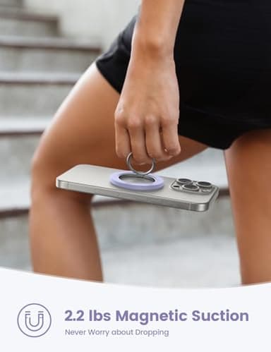 Magnetic Phone Ring Holder for Mag Safe - Lamicall Magnetic Finger Phone Ring Stand Holder, Magnet Ring Grip, Compatible with iPhone 14 Plus 13 12, Pro, Pro Max, Mini, Mag Safe Accessories, Violet - Image 3