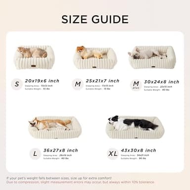 Bedsure Cute Dog Bed for Small Medium Dogs - Washable Furry Puppy Beds, Rectangle Orthopedic Corduroy Fleece Pet Beds with Removable Zipper Cover, 25x21x7inches, Warm Grey - Image 6