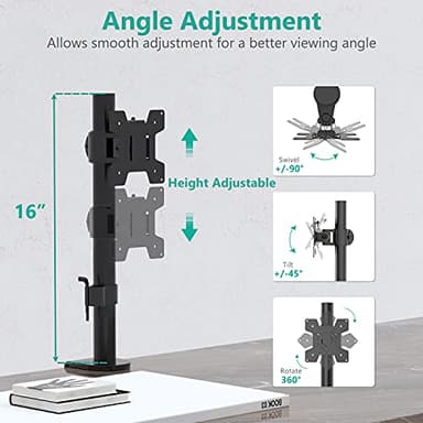 WALI Single Monitor Mount, Monitors Desk Mount, Single Monitor Arm Holds Screen Up to 32inch, 22lbs, Fully Adjustable Mount Designed for Home Office Application(M001S), Black - Image 3