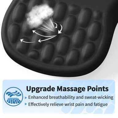 YIWEI Ergonomic Mouse Pad with Wrist Rest Support, Mousepad with Comfortable Memory Foam Wrist Rest and Non-Slip PU Base for Pain Relief, Computer, Laptop, Office, Home (Black) - Image 2