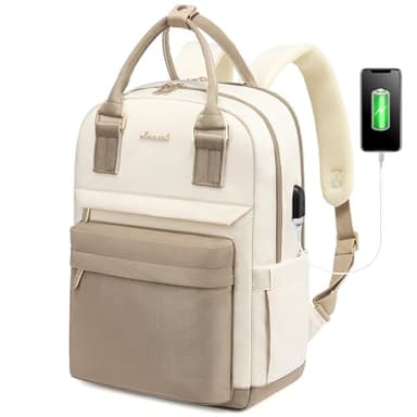 LOVEVOOK Backpack purse for Women, 14 Inch Laptop backpack with USB Port, Cute Waterproof Backpacks Stylish Travel Bags Vintage Daypacks Bookbag for College School Work - Image 1