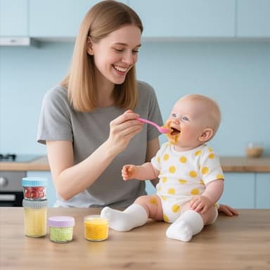 DRKIO 12 Pack Glass Baby Food Storage Containers - 4 & 8 oz Baby Food Jars with Lids Baby Food Maker Microwave Dishwasher Freezer Safe 100% Leak Proof BPA Free Reusable - Image 7