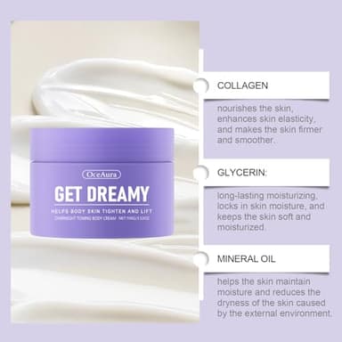 Hrtovy Get Dreamy Overnight Toning Whip, Overnight Toning Body Firming Cream, Body Firming Whip That Works While You Sleep, Suitable for All Skin Types - 3.53floz - Image 2