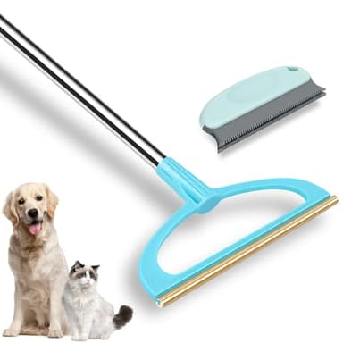 AIZAL Carpet Rake for Pet Hair Removal, Pet Hair Removal Tool Set of 2, 56” Long Handle Carpet Pet Hair Removal Carpet Scraper Dog Cat Hair Remover for Sofa, Couch, Car, Rug,Stairs - Image 1