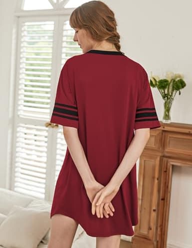 Ekouaer Womens Nightgown Short Sleeve Sleepshirt - Image 3
