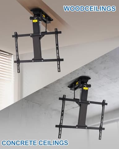 TOPSKY Electric Adjustable Ceiling TV Mount with Remote, Motorized Flip Down Fits for Flat and Pitched Roof and 32 to 70 Inch Flat and Curved Screen TVs (Black) - Image 8