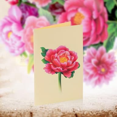 Airpark Pop Up Flower Card, 3D Paper Flowers Bouquet – 14" Peony, Birthday, Mother’s Day, Get Well Greeting Cards with Note Card & Envelope - Image 5