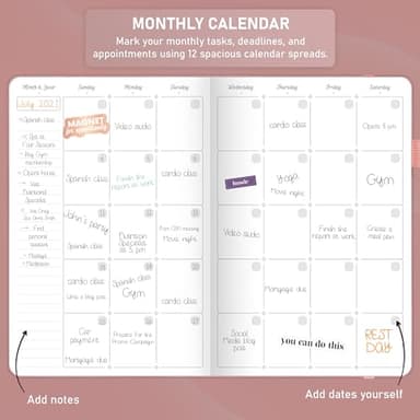 GoGirl Weekly Schedule Planner – Hourly Work & Life Planner with Time Slots – Vertical Agenda Organizer for Daily Productivity, A5 (Rose Gold) - Image 4