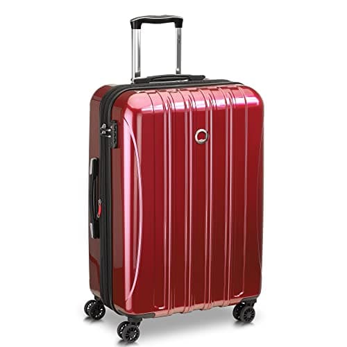 DELSEY PARIS Helium Aero Hardside Expandable Luggage with Spinner Wheels, Brick Red, Checked-Medium 24 Inch - Image 1