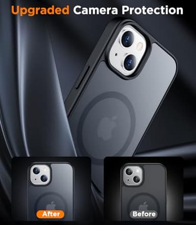 SPIDERCASE Designed for iPhone 14 Case/iPhone 13 Case, Magnetic Translucent [2 Pack Tempered Glass Screen Protector] Anti-Fingerprint Anti-Scratch for iPhone 14/13 6.1”, Black - Image 6
