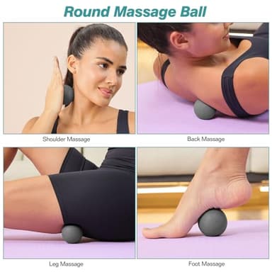 5 in 1 Foam Roller Set - Trigger Point Foam Back Roller, Muscle Roller Stick, Massage Ball, Stretching Band for Deep Muscle Massage Pilates Yoga,Fitness Exercise for Whole Body Release - Image 5