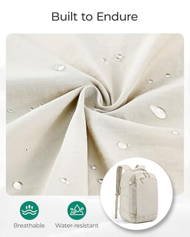 BAGSMART Blast Travel Backpack, 15.6 Inch Carry On Backpack Flight Approved, TSA Approved Personal Item Travel Bag, Water Resistant Weekender Bag Luggage Daypack, Beige - Image 5