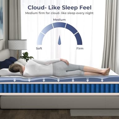 Susalt Queen Mattress,10 Inch Queen Size Mattresses Memory Foam Hybrid Mattress in a Box,with Individual Pocket Springs,Motion Isolation & Edge Support,Pressure Relief,CertiPUR-US and 120 Nights Trail - Image 2