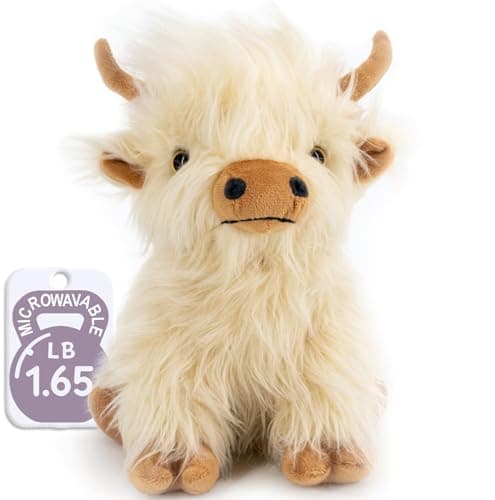 MARYSUN Microwavable Highland Cow Stuffed Animal - Weighted Stuffed Animal Plush, Heating Pad, Cozy Gift for Girls|Women|Kids|Elderly People - Image 1