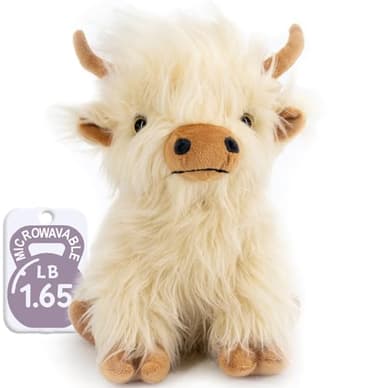 MARYSUN Microwavable Highland Cow Stuffed Animal - Weighted Stuffed Animal Plush, Heating Pad, Cozy Gift for Girls|Women|Kids|Elderly People - Image 1
