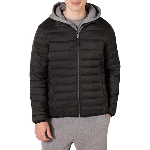 Amazon Essentials Men's Packable Lightweight Water-Resistant Puffer Jacket (Available in Big & Tall), Black, X-Large - Image 1