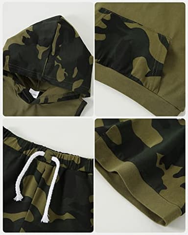 SANMIO 4T Boys Clothes 3-4T Boy Short Set Toddler Boy Outfits Sleeveless Hoodie Tank Top and Shorts Clothing Set 2pcs - Image 4