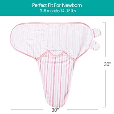 Biloban Swaddle Blankets for Baby Girl, Baby Swaddles 3-6 Months, Baby Swaddle Cotton, Newborn Swaddle, Baby Essentials, Lovely Pink Print, 2 Pack - Image 2