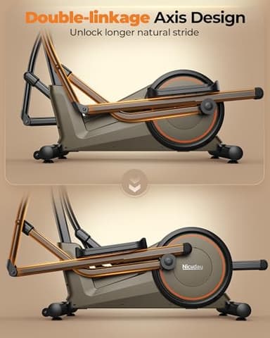 Niceday Elliptical Machine, Elliptical Exercise Machine for Home Use with Hyper-Quiet Magnetic Driving System, 20IN Stride, 16 Resistance Levels, 500LBS Loading Capacity, App Supported - Image 3