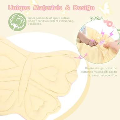 2PM SPORTS Pink Butterfly Theme Baby Play Mat, Tummy Time Play Mat for Infant Newborn, Baby Play Gyms & Playmats for Girl 0-6 6-12 Months, Activity Gym 5 Detachable Toys，Gimnasio para Bebes 0-12 Meses - Image 5