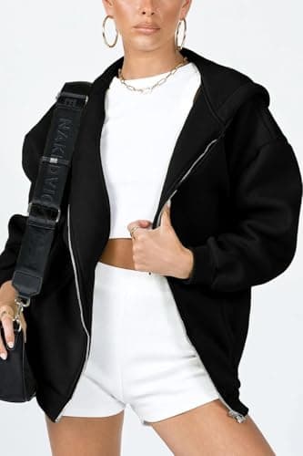 PRETTYGARDEN Women's 2025 Zip Up Y2K Hoodies Casual Long Sleeve Sweatshirts Fall Winter Track Jackets with Pockets (Black,Medium) - Image 2