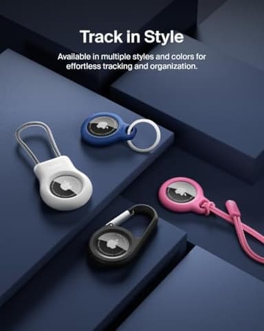 Belkin Apple AirTag Secure Holder with Key Ring - Durable Scratch Resistant Case With Open Face & Raised Edges - Protective AirTag Keychain Accessory For Keys, Pets, Luggage, Backpacks & More - White - Image 8