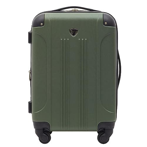 Travelers Club Chicago Hardside Expandable Spinner Luggage, Thyme Green, 20" Carry-On - Image 1