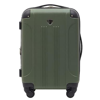 Travelers Club Chicago Hardside Expandable Spinner Luggage, Thyme Green, 20" Carry-On - Image 1