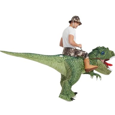 One Casa Inflatable Costume Dinosaur Riding T Rex Air Blow up Funny Party Halloween Costume for Adult - Image 5