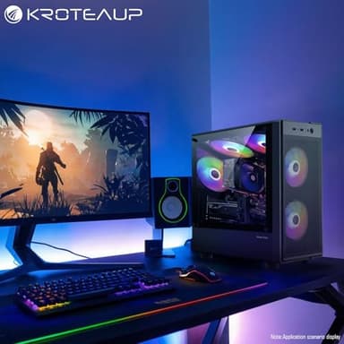 Kroteaup Gaming PC Computer Desktop,AMD Ryzen 5 5500 up to 4.2GHz, Radeon RTX 2060 6G, 16G DDR4, 1TB SSD, WiFi 6, RGB Fan x5, Tower Computers Windows 11 Home - Image 3