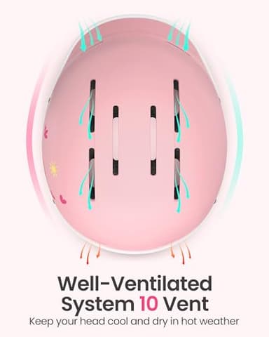 OutdoorMaster Toddler Helmet, Toddler Bike Helmet, Bike Helmet for Youth Boys & Girls, Kids Helmet with Visor, Dial Fit Adjustment Ventilation Multi-Sport Helmet for Bicycle Skate Scooter Longboard - Image 4